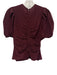 Ulla Johnson Size 6 Burgundy Red Silk Short Puff Sleeve Ruched Front Top Burgundy Red / 6