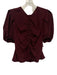 Ulla Johnson Size 6 Burgundy Red Silk Short Puff Sleeve Ruched Front Top Burgundy Red / 6