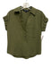 Veronica Beard Size XS Moss Green Cotton & Spandex Short Sleeve Seersucker Top Moss Green / XS