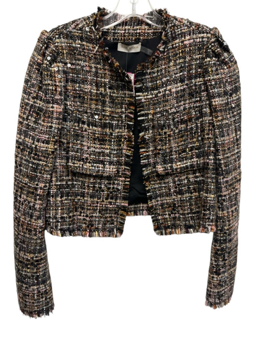 Ramy Brook Size XS BLack, Yellow, Multi Polyester Sequins Tweed Jacket BLack, Yellow, Multi / XS