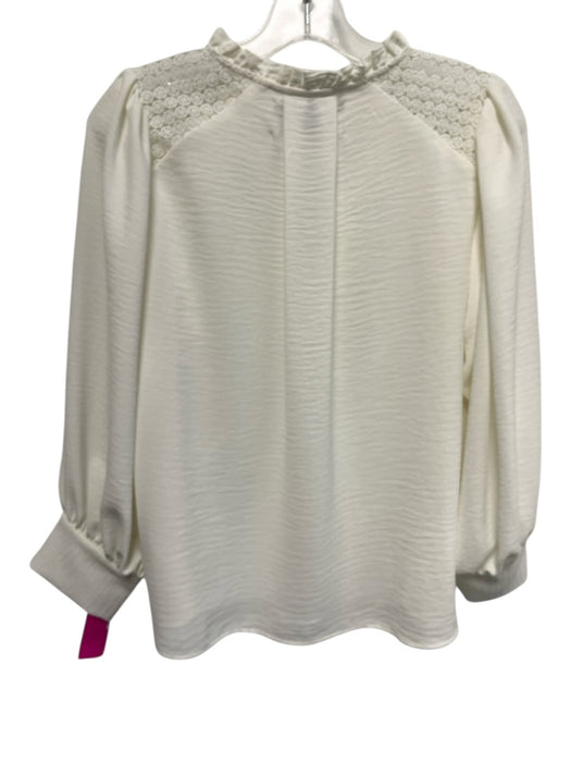 Brochu Walker Size XS White Polyester Long puff sleeve Crochet Lace Top White / XS