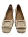 Ann Mashburn Shoe Size 38 Beige & Brown Tweed Square Toe Buckle Low Heel Flats Beige & Brown / 38