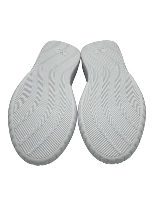 Andia Fora Shoe Size 36 Beige & White Leather Elastic Laces Perforated Sneakers Beige & White / 36