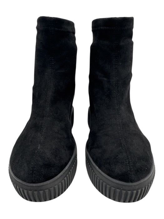 Steve Madden Shoe Size 7.5 Black Suede Round Toe Rubber Sole Platform Booties Black / 7.5