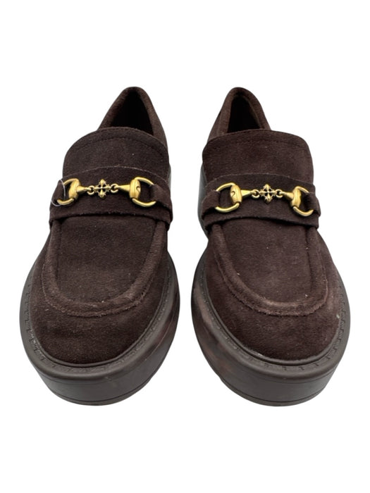 Steve Madden Shoe Size 8 Brown Suede Gold Horsebit Round Toe Rubber Sole Flats Brown / 8