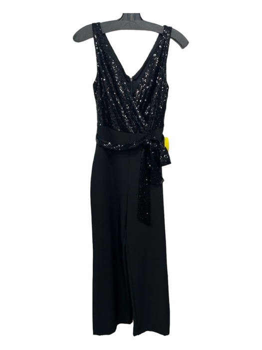 Lauren Ralph Lauren Size 2 Black Sequins Sleeveless Straight Sash Inc Jumpsuit Black / 2