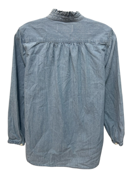 Trovata Birds of Paradis Size XS Chambray Blue Cotton Half Button Top Chambray Blue / XS