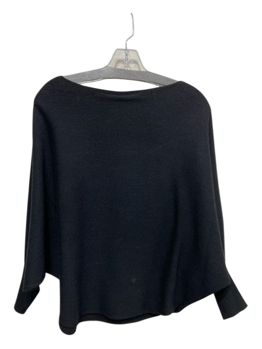 Kerisma Size S/M Black Viscose Blend Boat Neck Drop Shoulder Long Sleeve Top Black / S/M