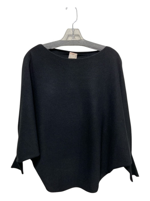 Kerisma Size S/M Black Viscose Blend Boat Neck Drop Shoulder Long Sleeve Top Black / S/M