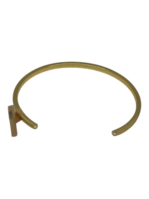 Gold 925 Silver Gold Plated Pave Diamonds Open Cuff Bracelet Gold