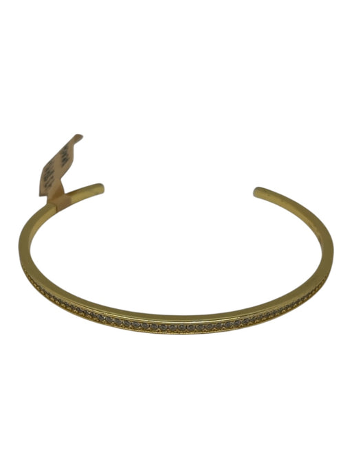 Gold 925 Silver Gold Plated Pave Diamonds Open Cuff Bracelet Gold