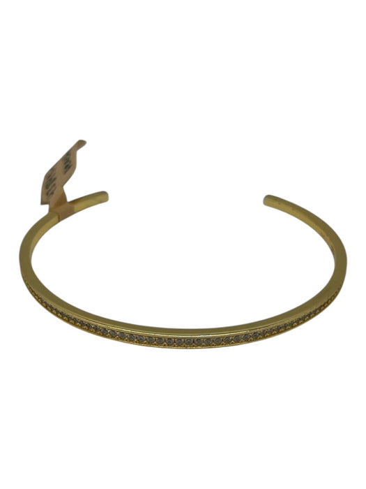 Gold 925 Silver Gold Plated Pave Diamonds Open Cuff Bracelet Gold