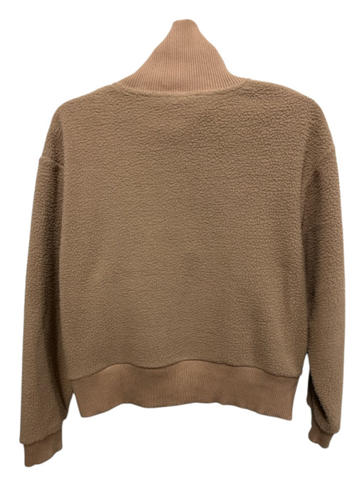 Varley Size Small Tan Brown Polyester Long Sleeve Faux Shearling Ribbed Sweater Tan Brown / Small