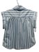 Stark X Size XS Light blue & white Cotton Blend Cap Sleeve Ruffles Collar Top Light blue & white / XS