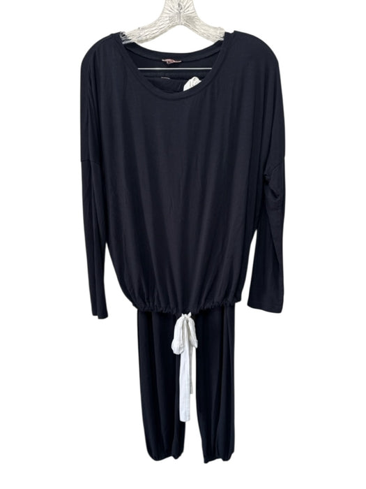 Eberjey Size XS Black Tencel Blend Long Sleeve Bow Pants 2 Piece Pajamas Black / XS