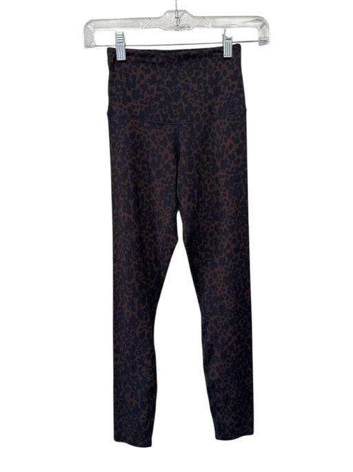 Rhone Size XS Brown & Black Print Polyester Blend Animal Print Leopard Leggings Brown & Black Print / XS