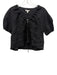Banana Republic Size XS Black Linen Drawstring Neck Short Sleeve Crop Top Black / XS