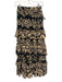 Love The Label Size XS Tan & black Polyester Elastic Waist Floral Tiered Skirt Tan & black / XS