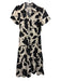 Brochu Walker Size XS Black & White Cotton Palm Frond Print Button Down Dress Black & White / XS
