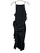 Cinq a Sept Size 4 Black Polyamide Flounce Gathered Side High Square Neck Dress Black / 4