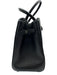 DeMellier Black Leather Gold Tone Hardware Top Handle Magnetic Close Satchel Bag Black / Midi