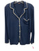 Eberjey Size XS Navy Blue & White Tencel Long Sleeve Contrast Stitch Pant Set Navy Blue & White / XS