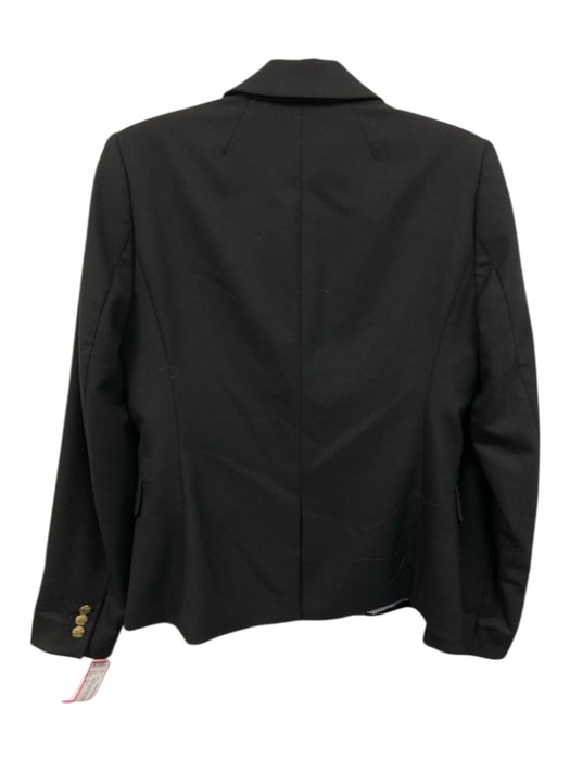 J Crew Size S Black Wool Blend Long Sleeve Gold Button Detail Lapel Jacket Black / S