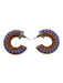 Mignonne Gavigan BLue, Yellow, Gold Gold Tone Metal Beaded Open Hoop Earrings BLue, Yellow, Gold