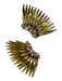 Mignonne Gavigan Gold & Clear Plastic Leather Back Bejeweled Fringe Earrings Gold & Clear