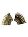 Mignonne Gavigan Gold & Clear Plastic Leather Back Bejeweled Fringe Earrings Gold & Clear
