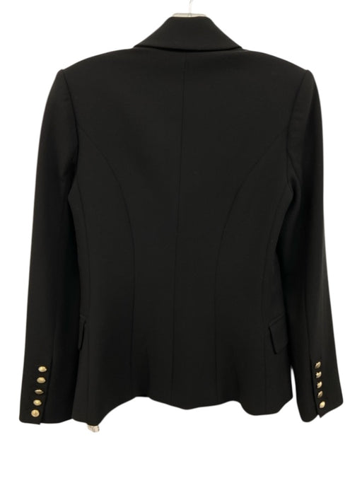 L'agence Size 2 Black Polyester & Viscose Double Breasted Blazer Jacket Black / 2