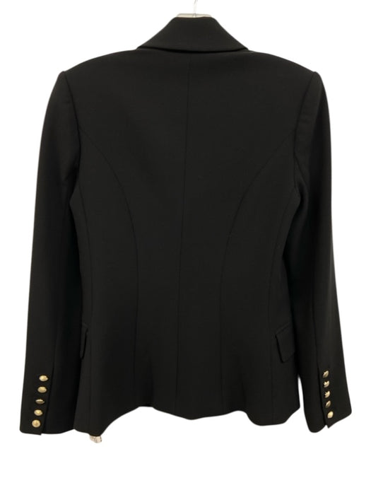 L'agence Size 2 Black Polyester & Viscose Double Breasted Blazer Jacket Black / 2