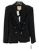 L'agence Size 2 Black Polyester & Viscose Double Breasted Blazer Jacket Black / 2