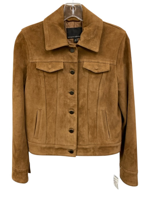 Banana Republic Size XS Tan Goat Suede Button Front Pockets Trucker Jacket Tan / XS