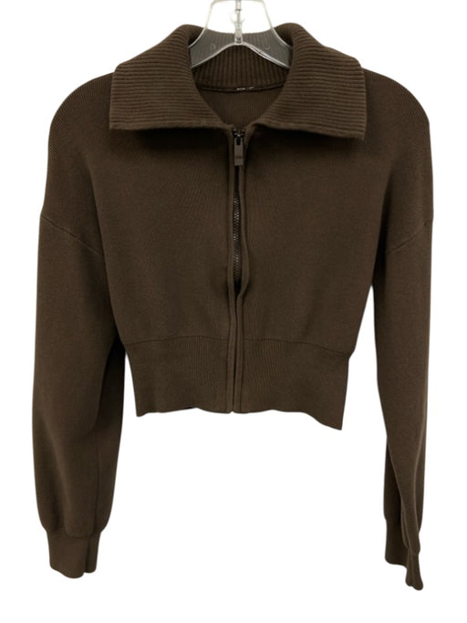 Alo Size XS/S Brown Cropped Zip Front Jacket Brown / XS/S