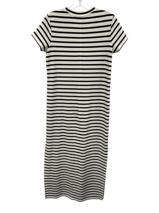 Spanx Size XS White & Black Stripe Short Sleeve Full Length Dress White & Black / XS