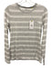 Tasc Size S White & Grey Cotton & Viscose Long Sleeve Striped Top White & Grey / S