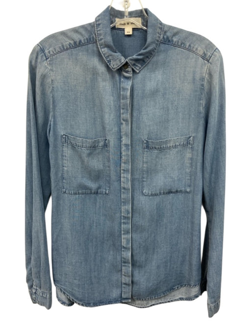 Cloth & Stone Size XS Chambray Tencel & Lyocell Button Up Long Sleeve Top Chambray / XS