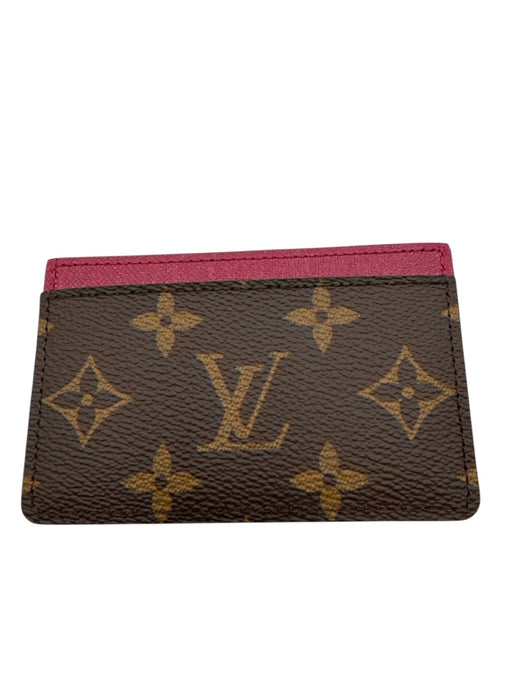 Louis Vuitton Brown, Beige & Pink Coated Canvas Leather Monogram Wallets Brown, Beige & Pink