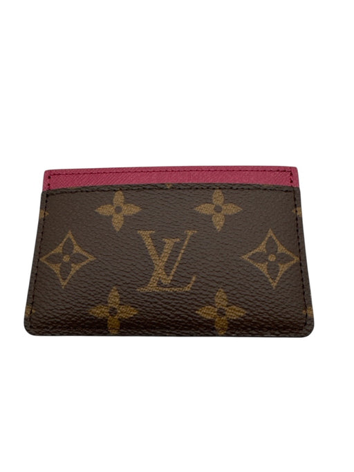 Louis Vuitton Brown, Beige & Pink Coated Canvas Leather Monogram Wallets Brown, Beige & Pink