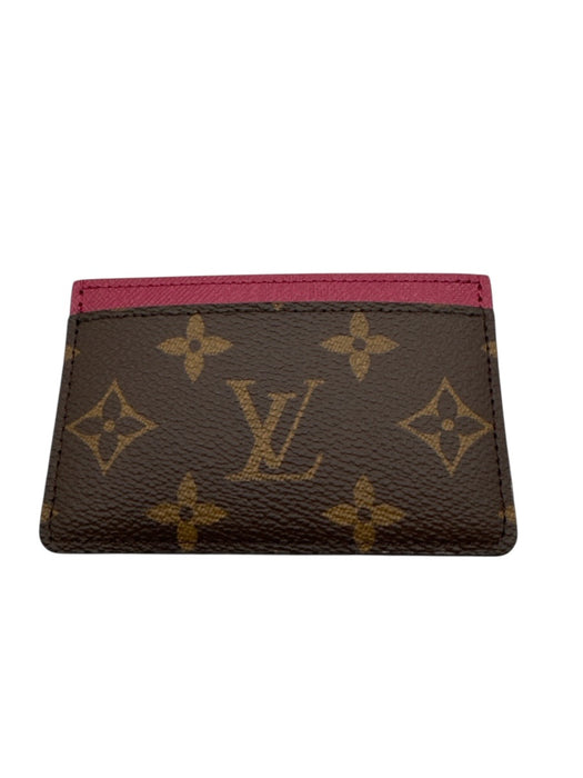 Louis Vuitton Brown, Beige & Pink Coated Canvas Leather Monogram Wallets Brown, Beige & Pink