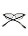 Tom Ford Black Acetate Gold Accents T Clear Lens Cat Eye Glasses Black