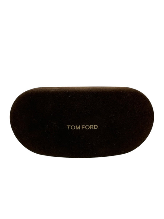 Tom Ford Black Acetate Gold Accents T Clear Lens Cat Eye Glasses Black