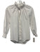 Finley Size XXS White Cotton Blend Long Sleeve Ruffle Shirred Button Front Top White / XXS