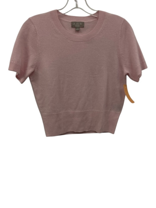 J Crew Size S Pale Pink Cashmere Short Sleeve Knit Top Pale Pink / S