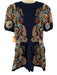 Caballero Size S Navy & Multi Cotton & Silk Button Up All Over Print Romper Navy & Multi / S