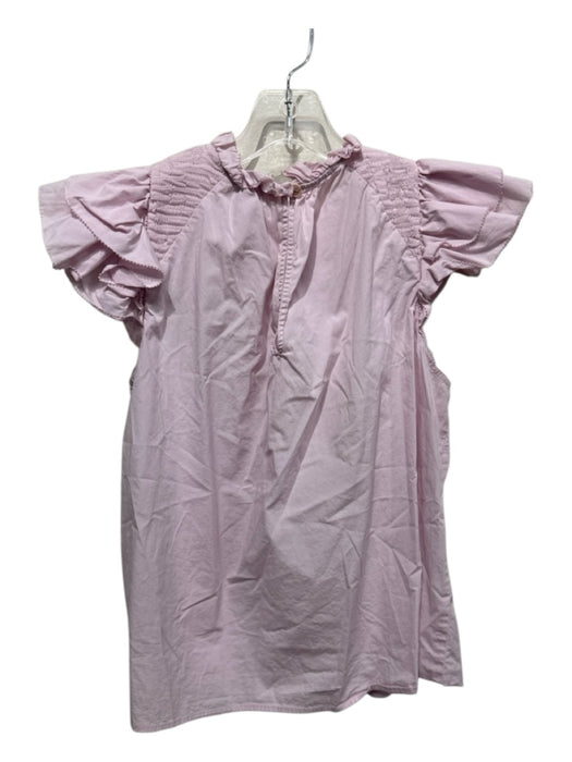 Sea New York Size S Light Pink Cotton Ruffle Cap Sleeve Smocked Detail Top Light Pink / S