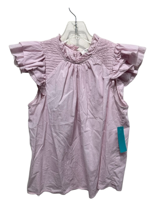 Sea New York Size S Light Pink Cotton Ruffle Cap Sleeve Smocked Detail Top Light Pink / S