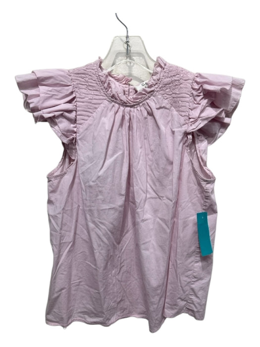 Sea New York Size S Light Pink Cotton Ruffle Cap Sleeve Smocked Detail Top Light Pink / S