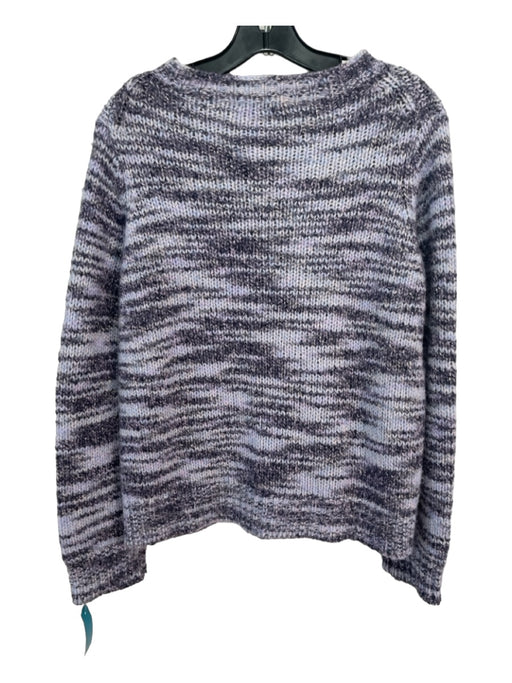 Eileen Fisher Size M Purple & Gray Wool Blend Round Neck Long Sleeve Sweater Purple & Gray / M